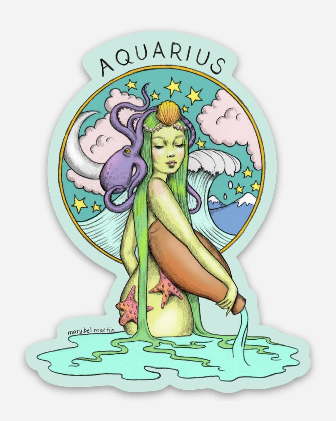 Marybel Martin - Wholesale Sticker - Aquarius - Vinyl Sticker By Marybel Martin1