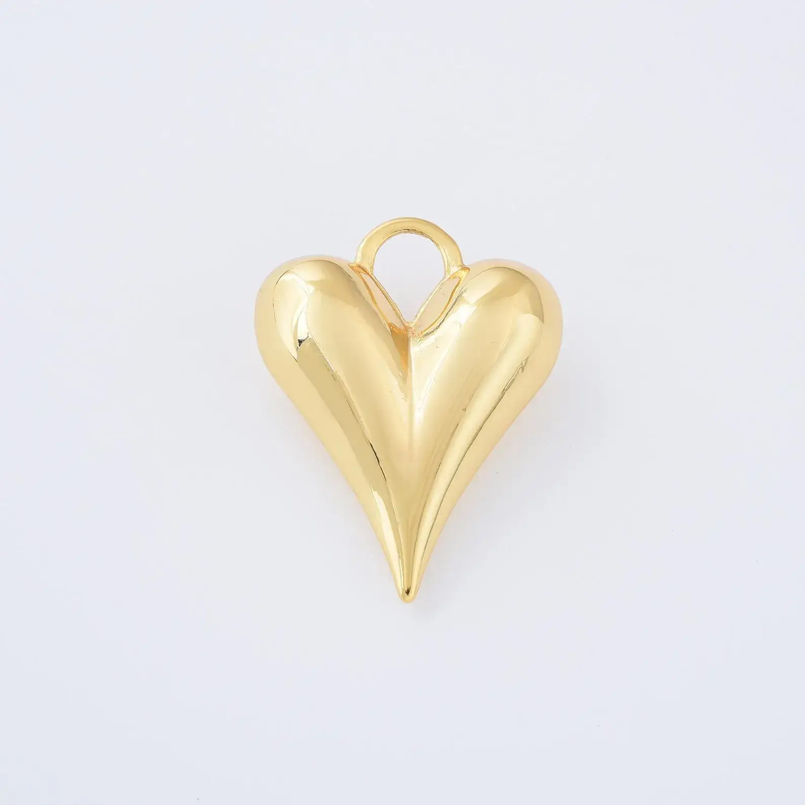 Beads Creation - Wholesale Individual Charm/Pendant - Chunky Heart Pendant Large Gold Filled Puffy Charm CP2026L2