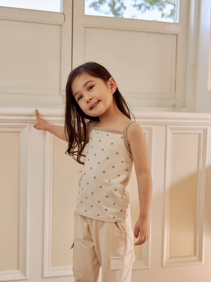 Norsu Organic - Wholesale Tank Top - Kids - Girls Organic Bamboo 2-piece Tank Top-Cream/Almond3