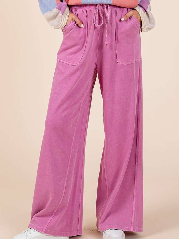 Pantalon large en molleton French terry lavé minéral pour la vente par mittoshop