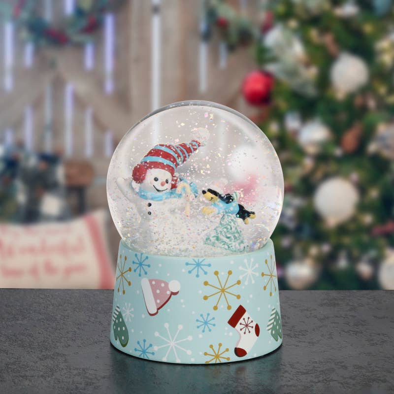 Precious Moments - Wholesale Snow Globe - Precious Moments Dachshund With Snowman Snow Globe