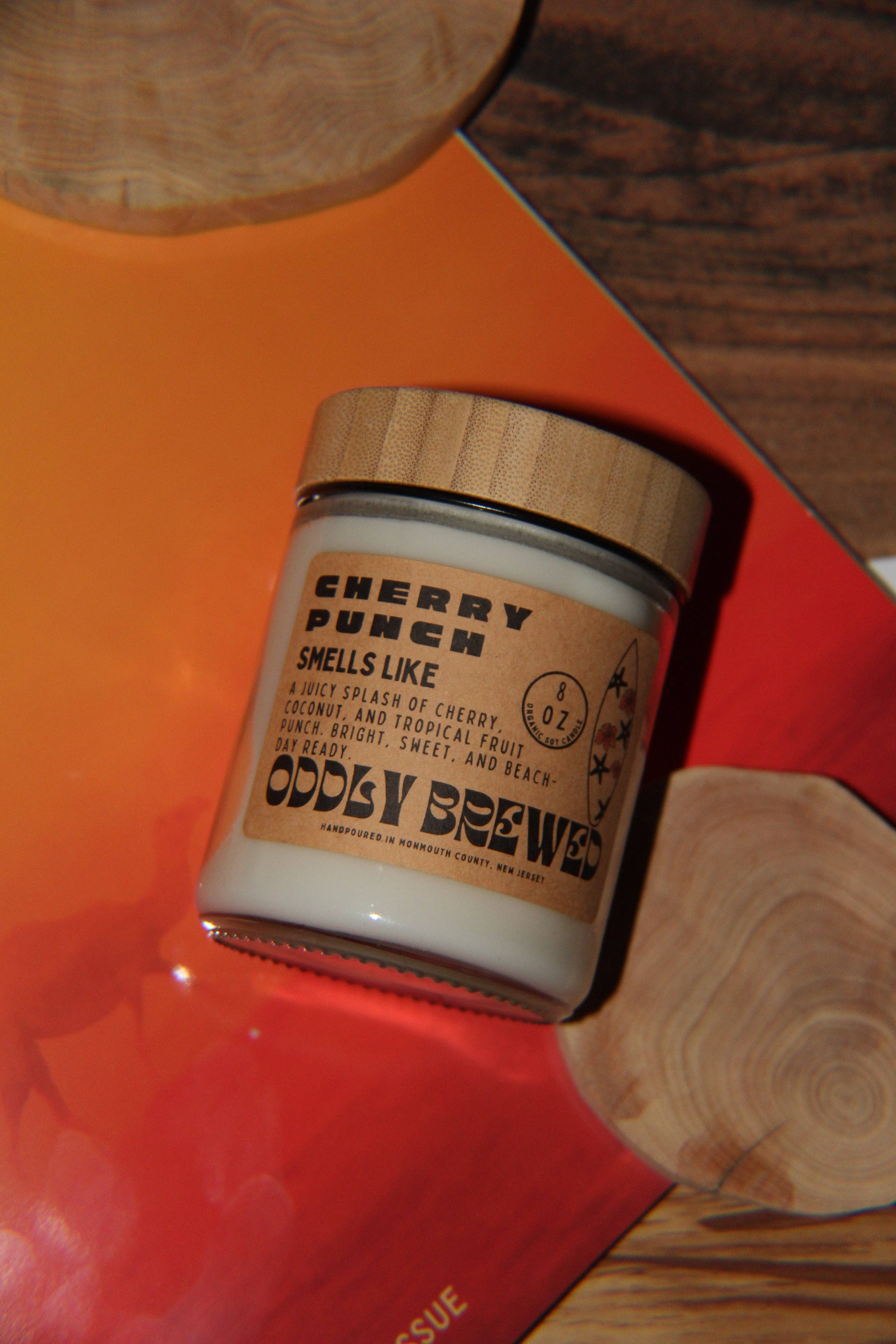 Oddly Brewed - Wholesale Jar/Filled Candle - Cherry Punch Soy Candle1