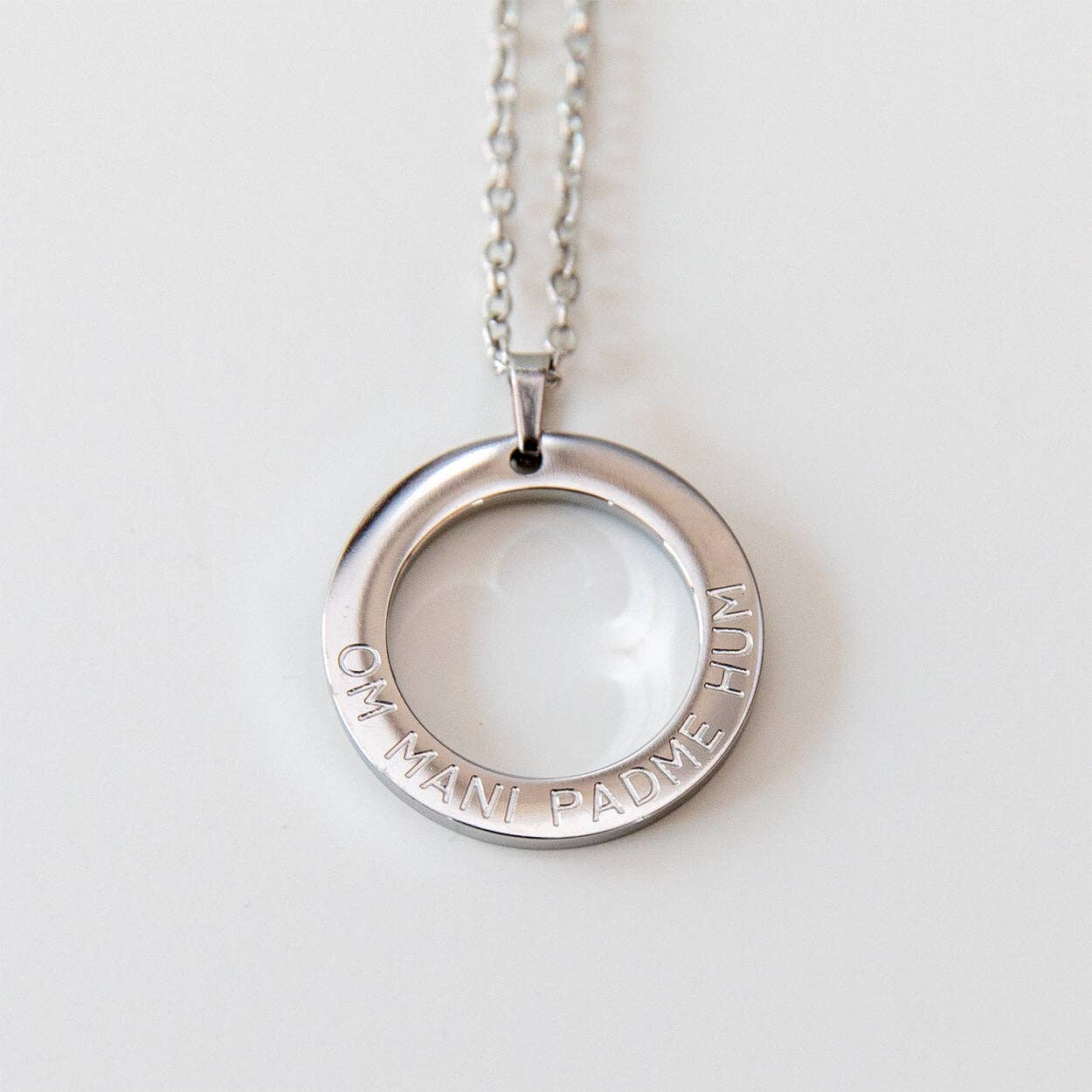 Divasya – wholesale Pendant/charm necklace – Necklace with pendant | silver | Mantra: Om Mani Padme Hum1