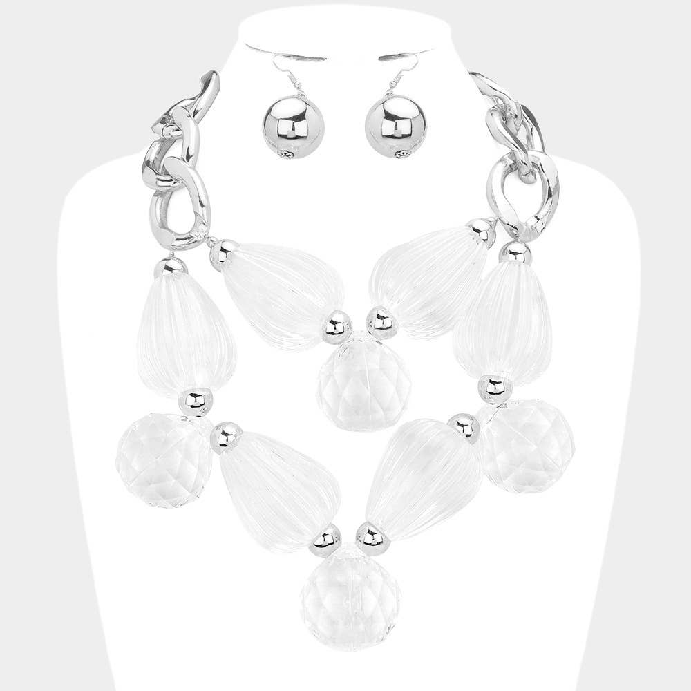 Sensibling Corp. - Vente Colliers plastrons - Collier tendance en perles de lucite2