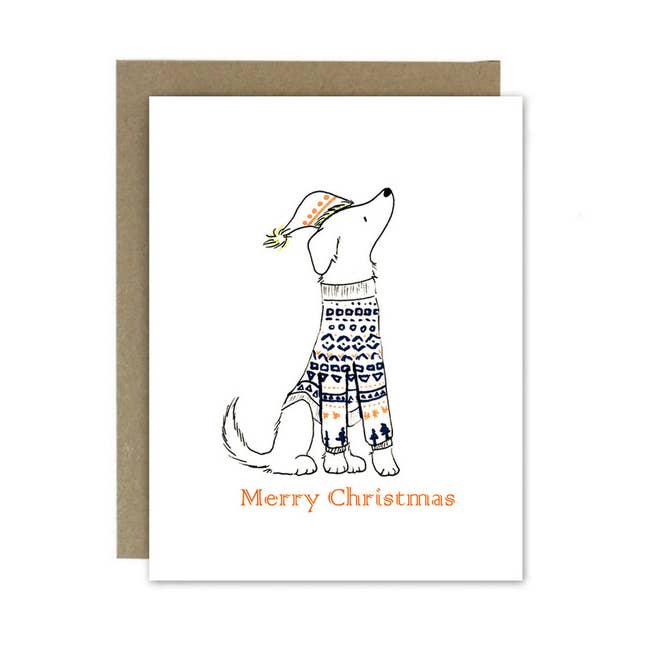 Gratulationskort --- Hund med tröja för wholesale av Chloe & Helen