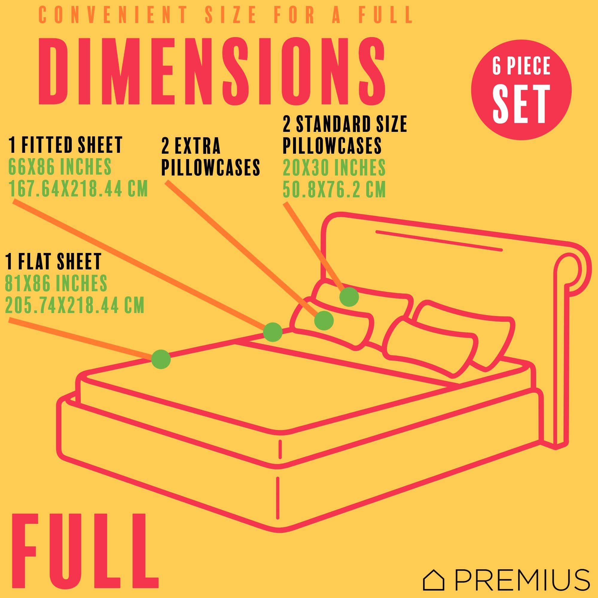 ShopBobbys - Wholesale Sheet Set - PREMIUS Montego Soft Wrinkle-Free Microfiber Sheet Set, Green-Yellow8