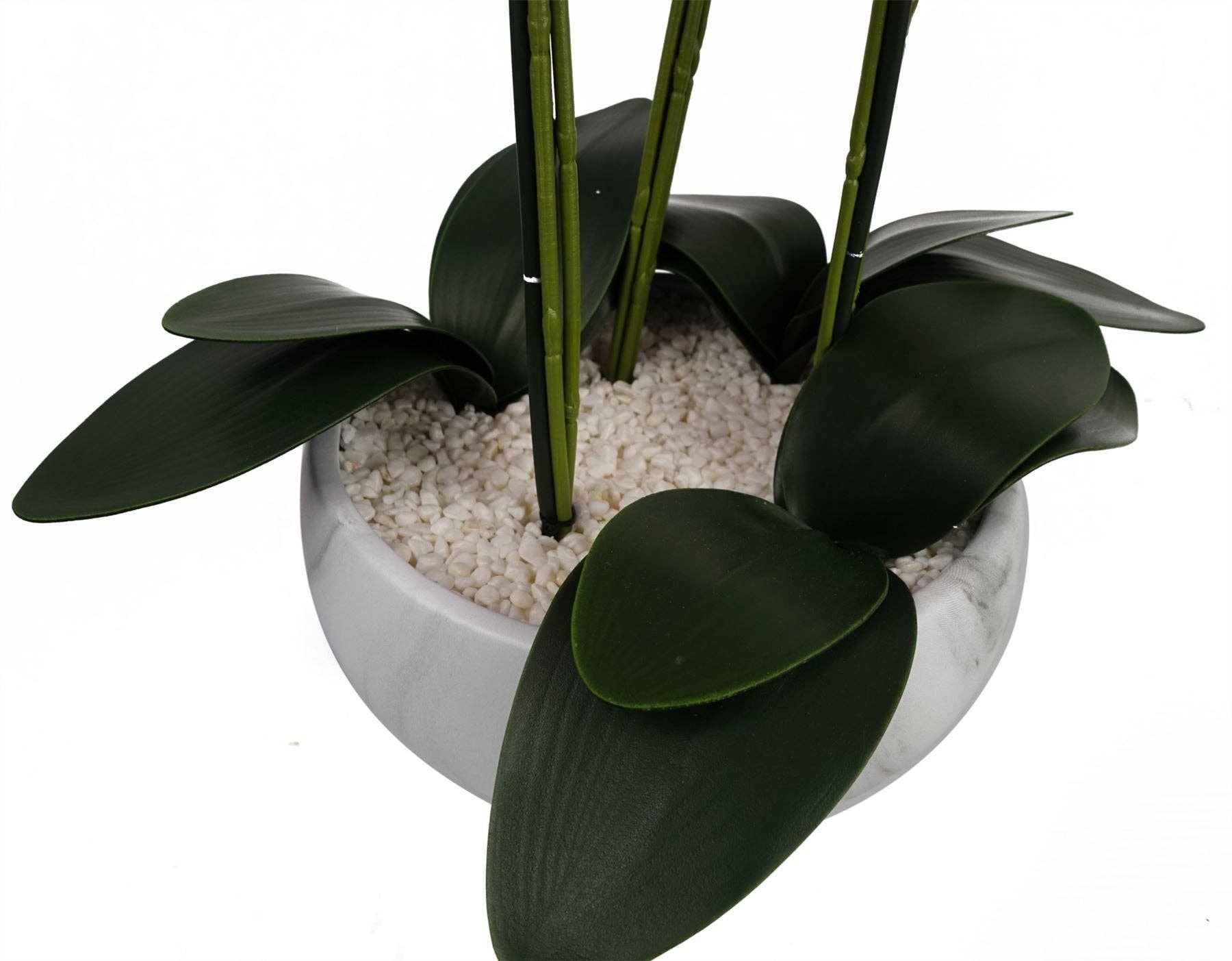 Leaf Design UK LTD – wholesale Artificial flowers – Orchid Artificial White Marble Effect Ceramic Planter4