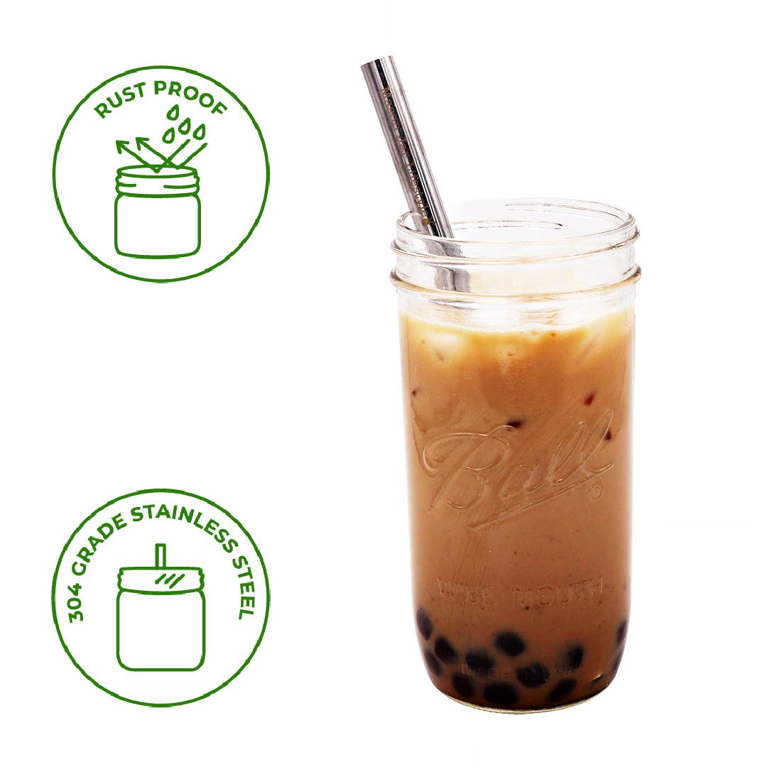 Mason Jar Lifestyle - Wholesale Drinking Straw - Long Stainless Steel Boba Straws for Quart Mason Jars5