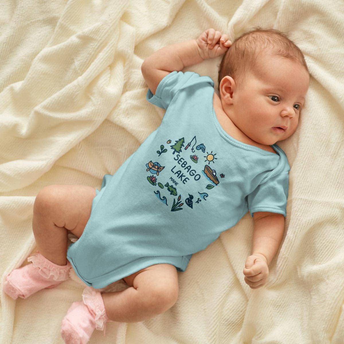 RetroPlanet – wholesale Bodysuit (non-footed) – Baby – Your Lake Doodle Name Drop Baby Bodysuit Onesies NB-24 Mos2