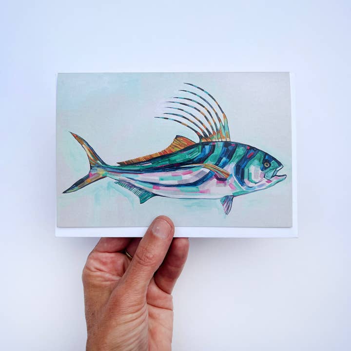 SheilaDunnArt - Wholesale Everyday Greeting Card - Greeting card of Roosterfish painting