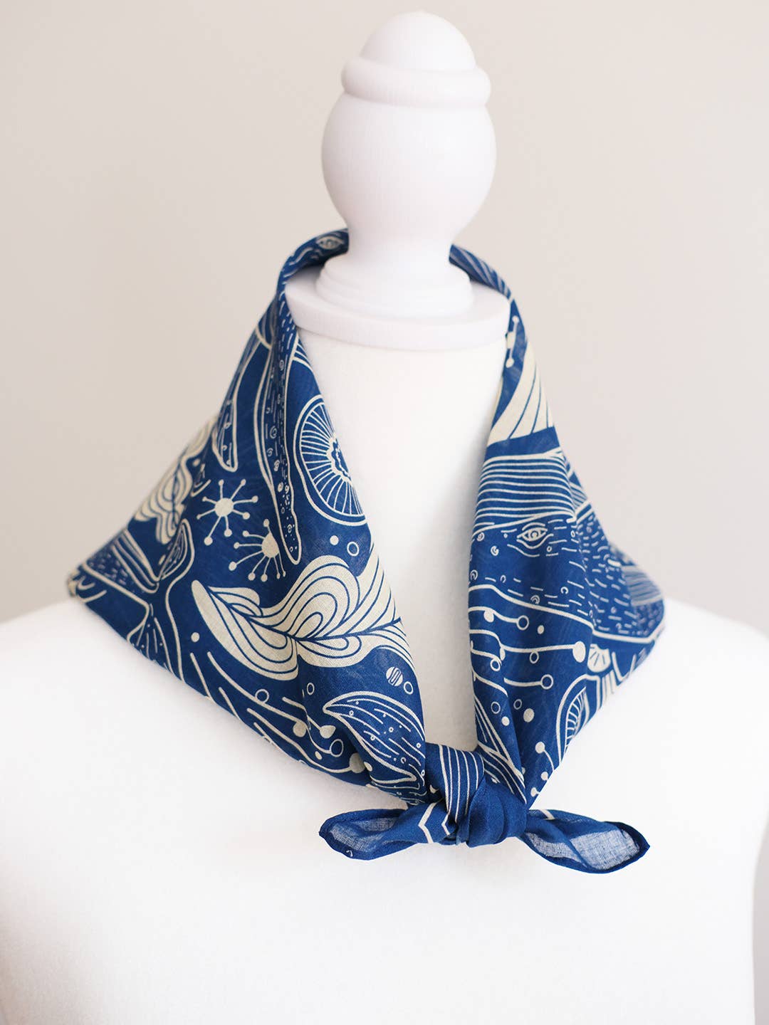 sol&mar art co. - Wholesale Bandana - Unisex - Whale, and the Ocean Bandana Scarf (Navy)5