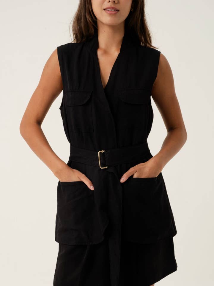 Willow Black Vest for wholesale by AMIRA Collective