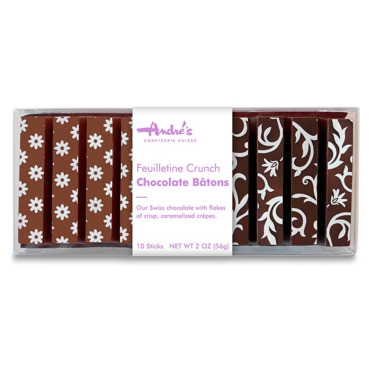 Easter Feuilletine Crunch Chocolate Batons for wholesale by Andre's Chocolates