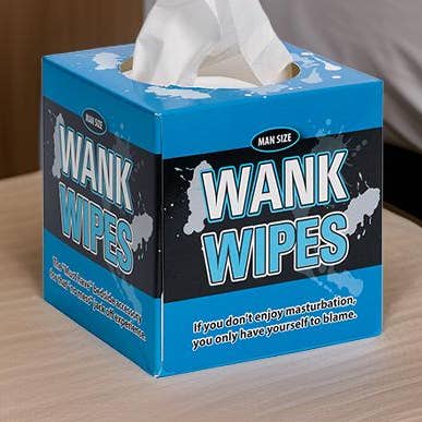 Wank Wipes - Novelty Gifts, Father's Day for wholesale by The Diabolical Gift People - Novelty Gifts, Christmas Gifts