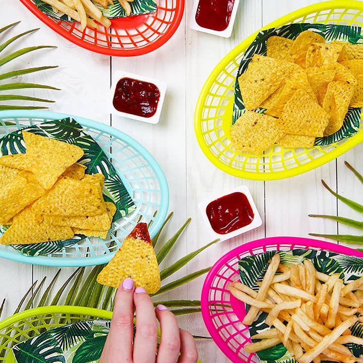 Talking Tables USA - Wholesale Serve Bowl - Colorful Plastic Food Baskets | 6 Pack | Summer | BBQ |