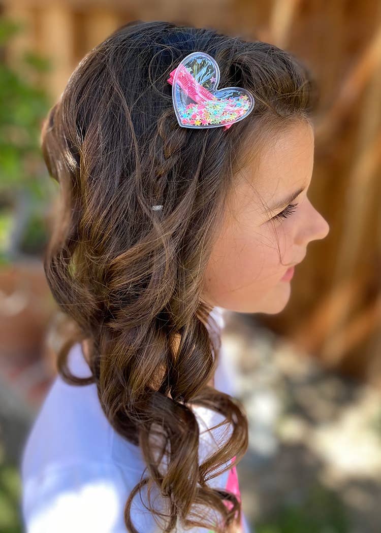 Sparkle Sisters by Couture Clips – wholesale Hair clip – Child – Confetti Heart Hair Clips2