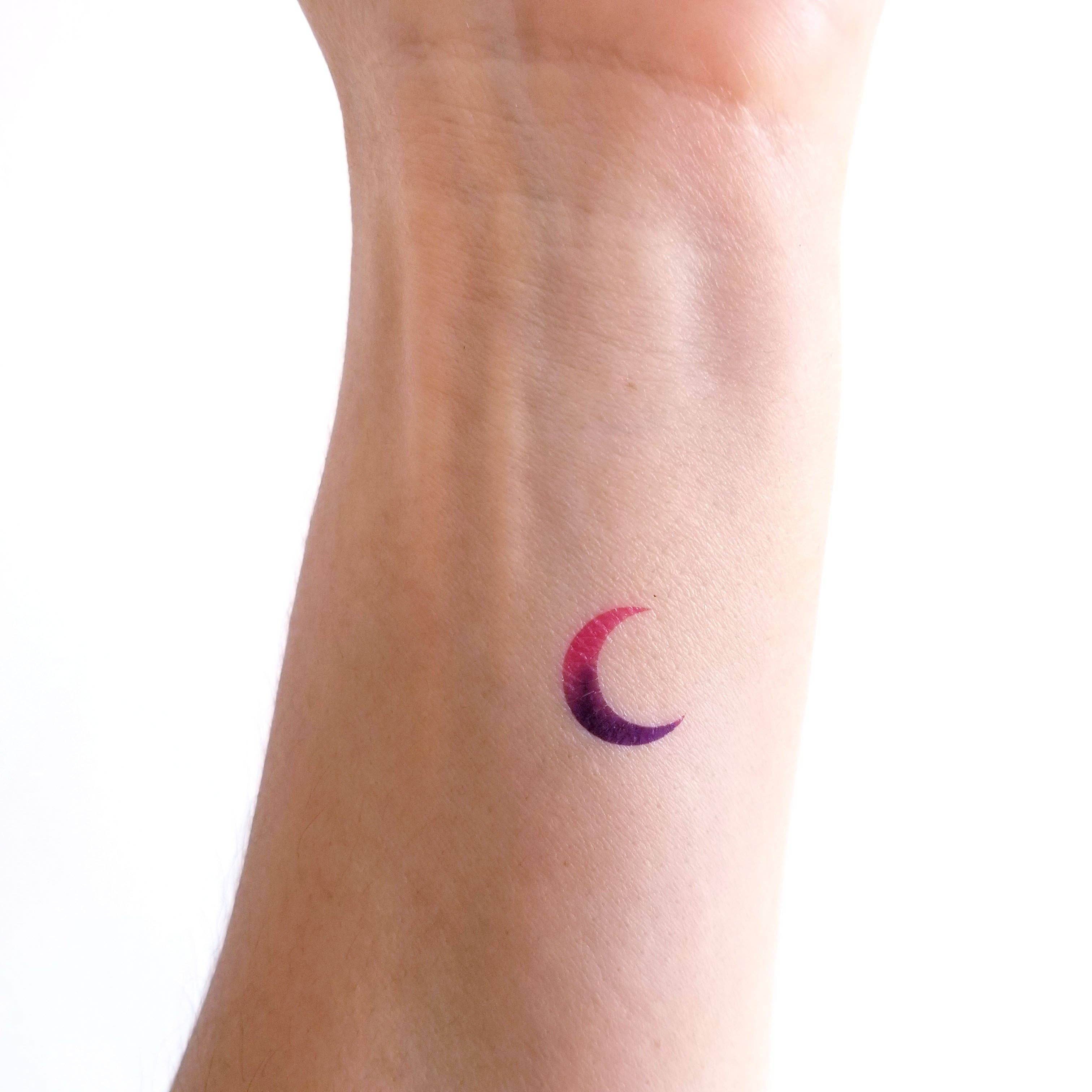 encredelicate - Wholesale Temporary Tattoo - Watercolor moon temporary tattoo3
