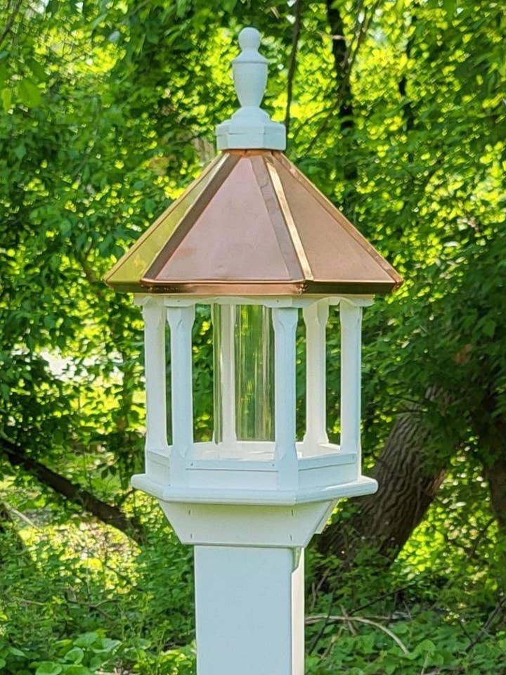 Amish Handmade Copper Roof Bird Feeder - Vinyl - Bird Lovers - Weather-Resistant - Poly for wholesale by Better Crafter