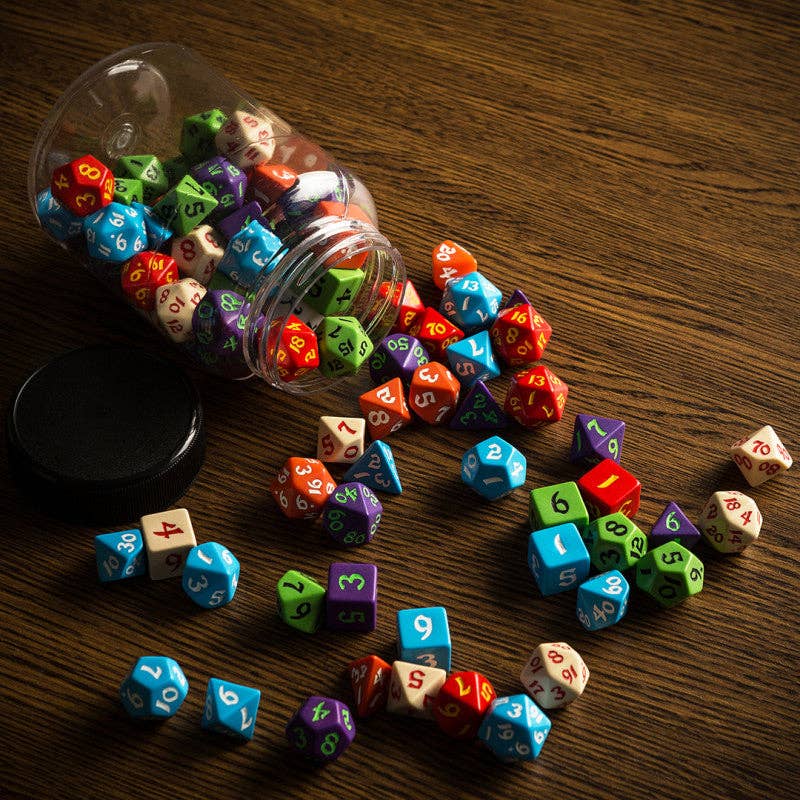 Cardshouse - Wholesale Dice - Round Jar of Classic RPG Dice 80 pcs. Q-workshop3