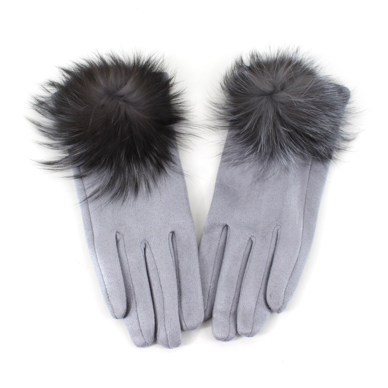 Pretty Persuasions – wholesale Gloves – Women's – A24020 Extra Furry Pom Pom Gloves2