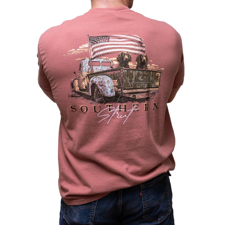 Mossy Oak Boykin Truck Nantucket Red Short-Sleeve T-Shirt for wholesale on Faire5