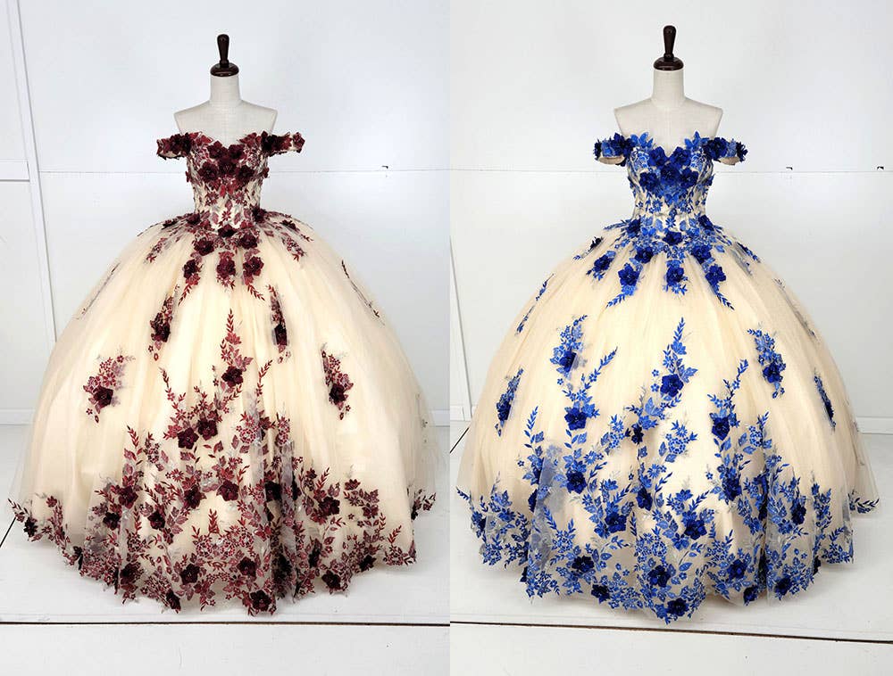 Chicas - Wholesale Dress - Women's - Off the Shoulder Nude Quinceanera Dress CHF311115