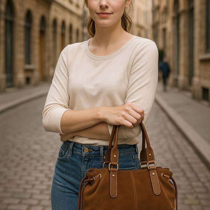 ITALIAN'S LEATHER - Wholesale Shoulder Bag - Women's - Gionatan Suede Leather Bag 25093313