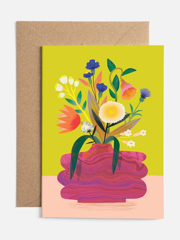 Flower Bunch Lime | Card for wholesale by Sunny Beast