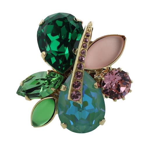 Libelle Ring med Swarovski-krystaller i 24 karat guld for engroshandel hos OTAZU