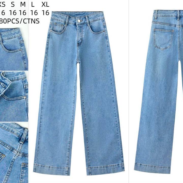 SWEET MAGIC MODA Y COMPLEMENTOS - Wholesale Jeans - Women's - BASIC HIGH-WAISTED STRAIGHT JEANS
