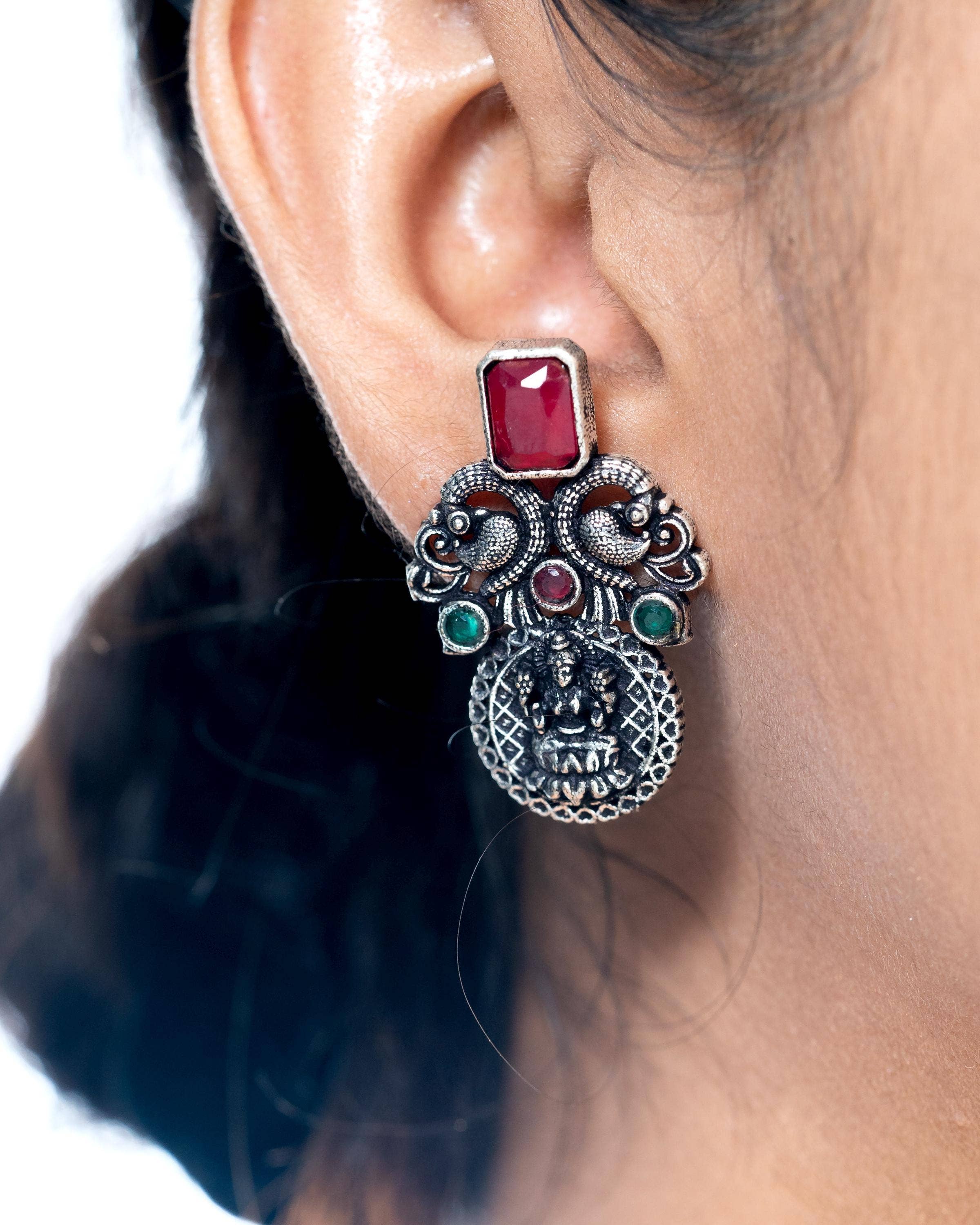 Vastrabhushan – wholesale Jewellery set – Indian Oxidised Stone Necklace Set Silver Plated Handmade4