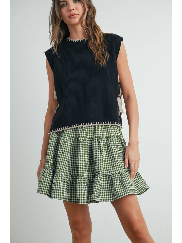 BUTTERMELON - Wholesale Sweater Vest - Women's - Mock Neck Sleeveless Sweater- BMW7529