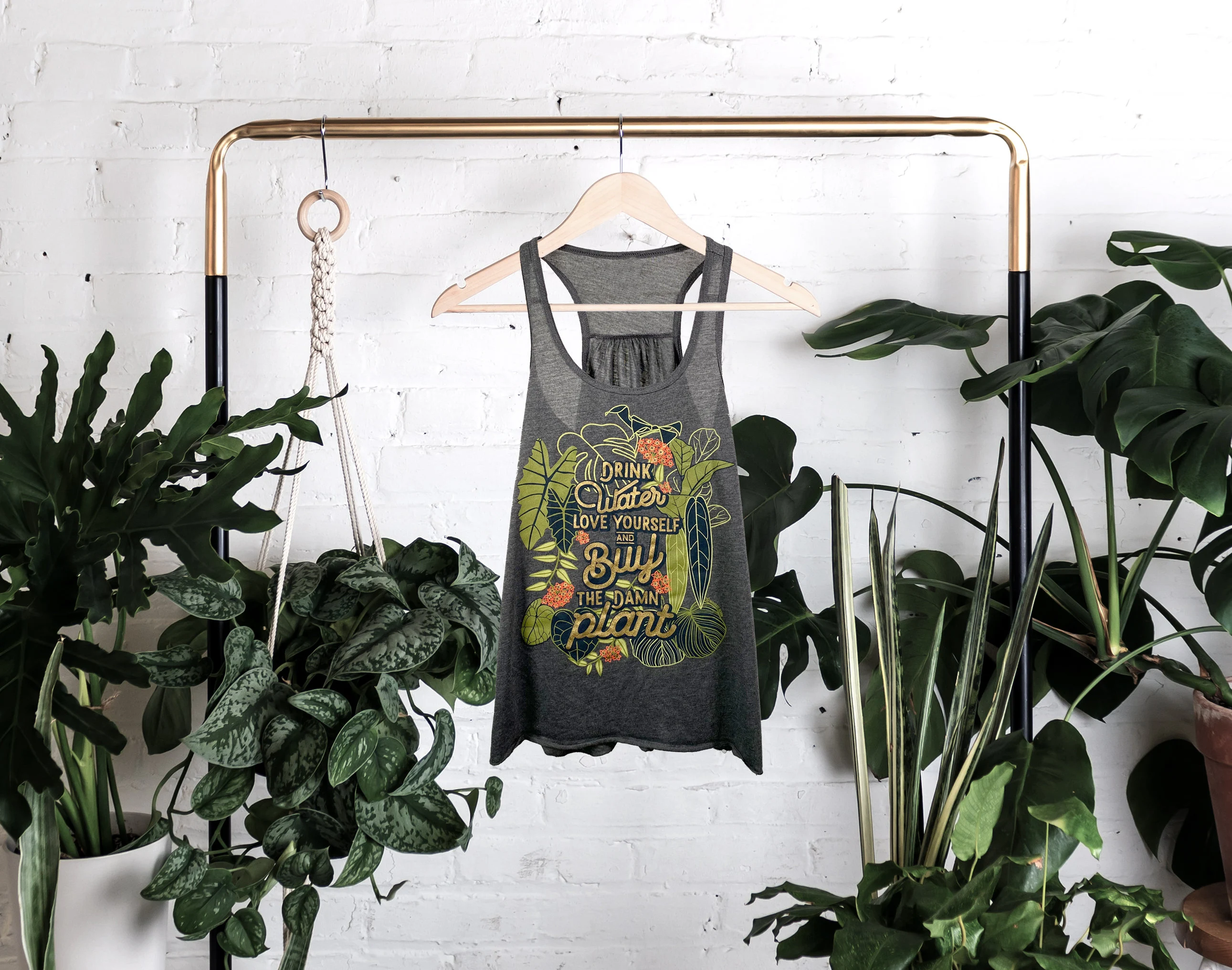 Variegate Design - Wholesale Screen Printed T-Shirt - Women's - Drink Water, Love Yourself, And Buy The Damn Plant.5