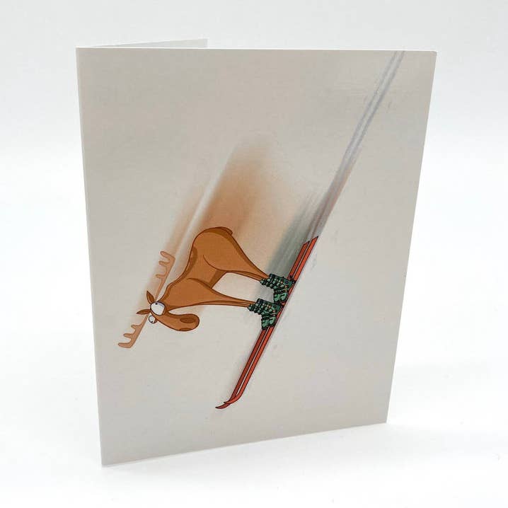 Skiing Moose Cards for wholesale by FortHouse Studios
