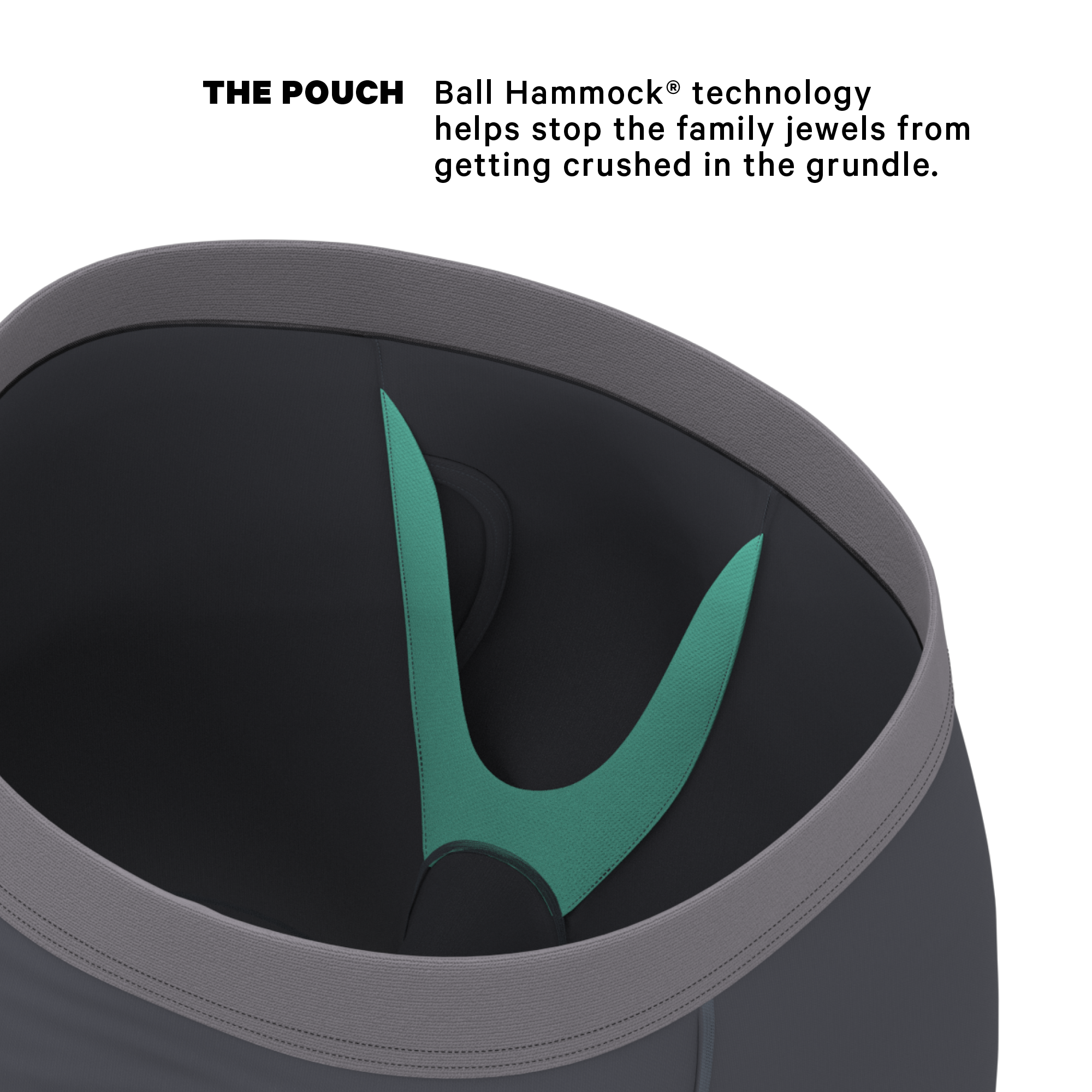 Shinesty, Inc - Vente Sous-vêtements – homme - Les Attentes d'Ardoise | Sous-vêtements à pochette Ball Hammock® longue jambe ton gris avec braguette1