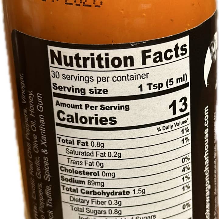 Smoke Wagon Charhouse (SWC) - Wholesale Hot Sauce - SWC Habanero, Honey & Black Truffle Hot Sauce7