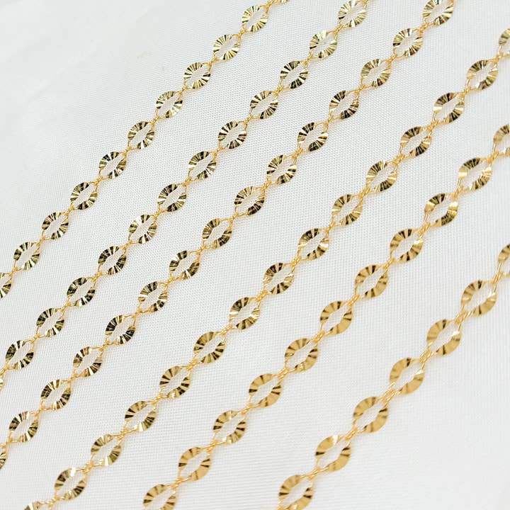 Tresor Jewelry Inc. - Wholesale Link & Chain Necklace - 1370SBSFGF. 14K Gold-Filled Diamond Cut Oval Link Chain