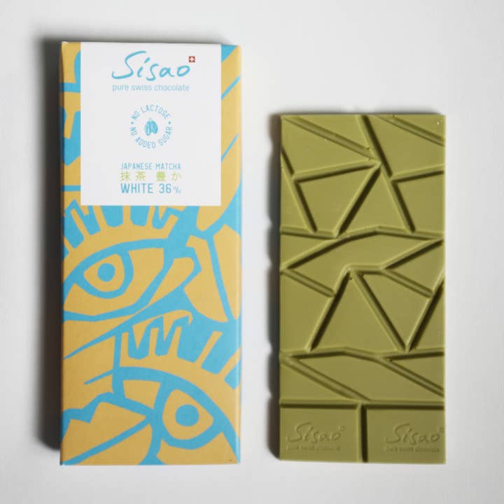 Tablette de chocolat Blanc et Matcha du Japon 80g pour la vente par Sisao