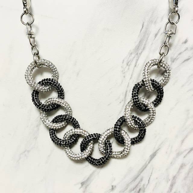 Black & Clear Crystal Pave Link Bag Chain for wholesale by Anita K By Blushing Pink