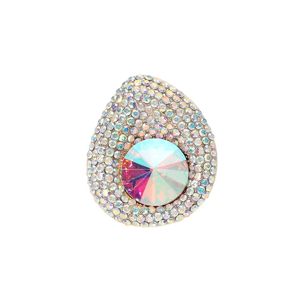 Sensibling Corp. - Wholesale Cocktail/Statement Ring - Pearl Stone Paved Stretch Ring
7