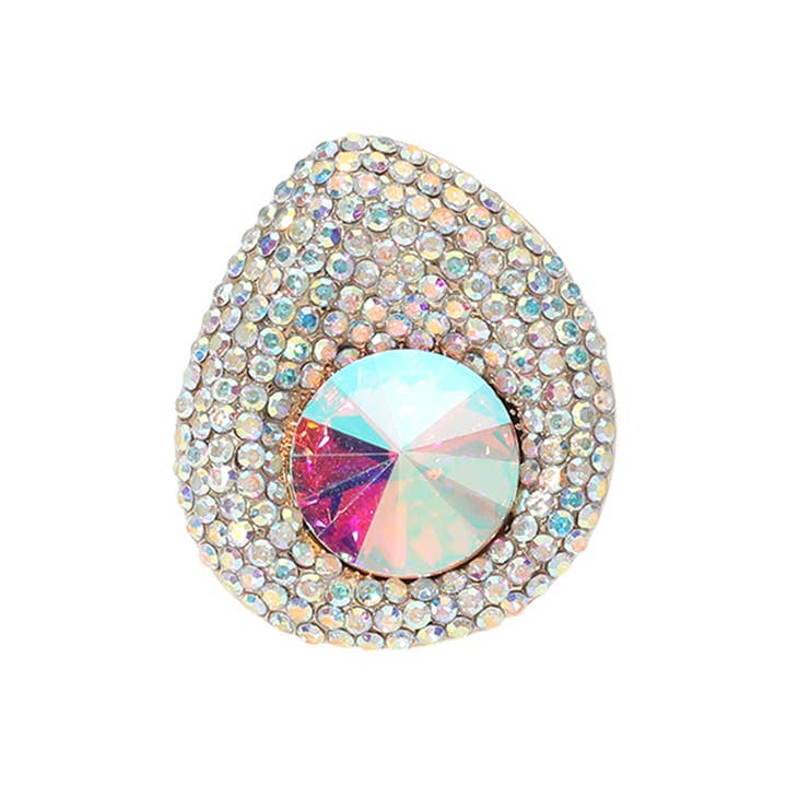 Sensibling Corp. - Wholesale Cocktail/Statement Ring - Pearl Stone Paved Stretch Ring
7