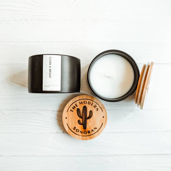 The Modern Sonoran - Wholesale Jar/Filled Candle - Clean & Bright Modern Farmhouse Candle Lemon & Basil 5 oz
