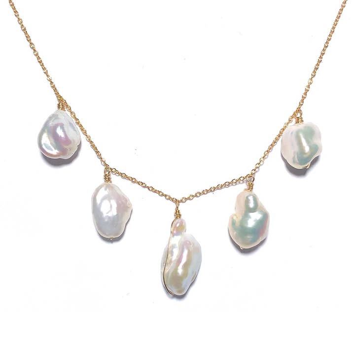 Collier Penta - Perle Baroque pour la vente par The Wild Diamond