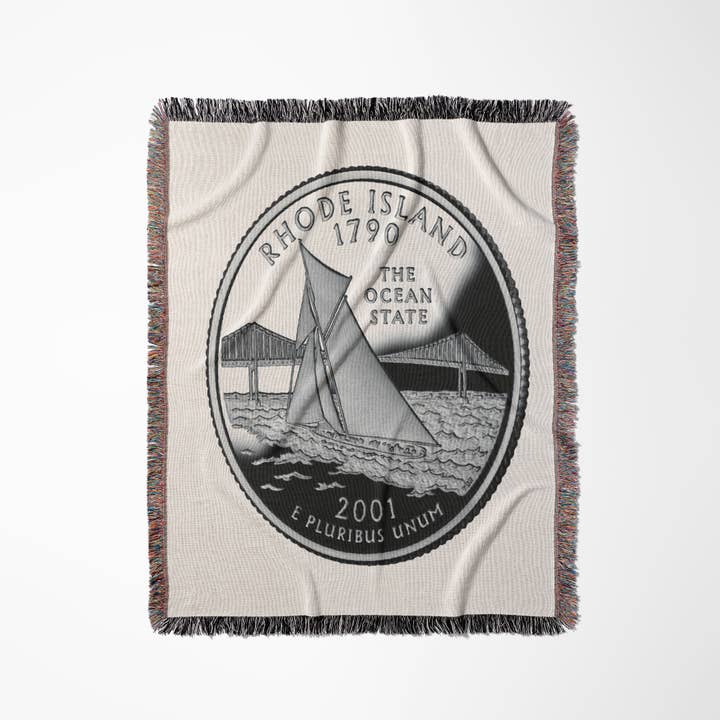 3dRose - Wholesale Throw Blanket - 3dRose, Rhode Island Collectible Quarter, Blanket