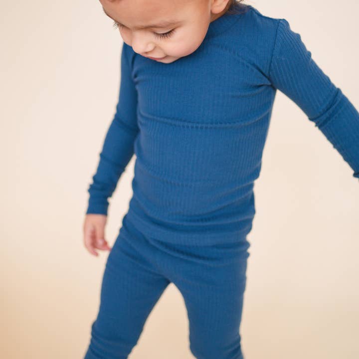 bug + bean kids - Wholesale Top & Pant Set - Kids - Organic Cotton 2-Piece Set - Ocean Blue0