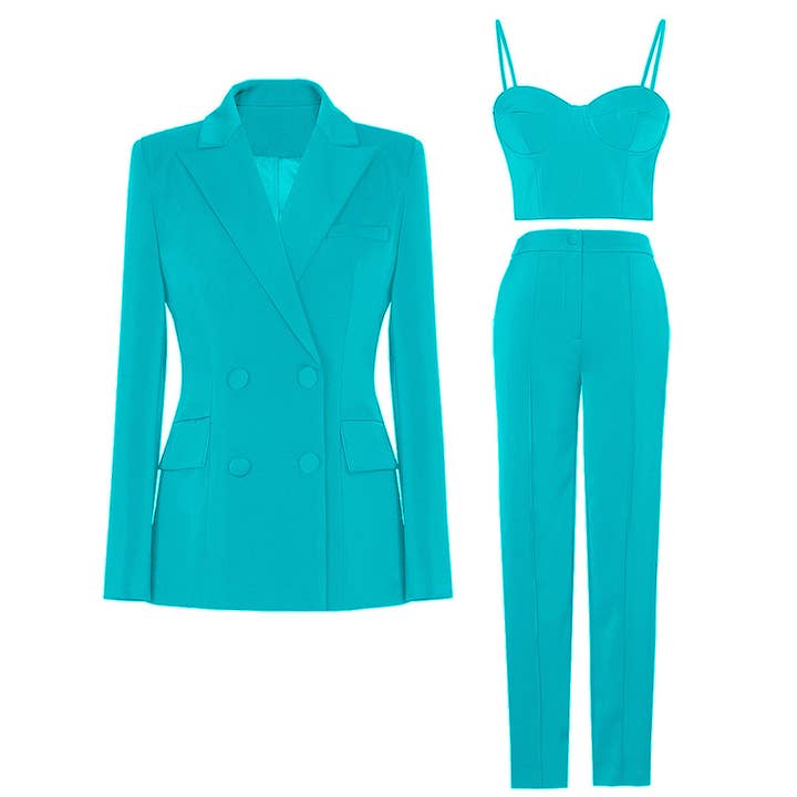 Productseeker - Wholesale Suit Set - Women's - SET062(3) Chic Blazer Set: Elegant Top & Tailored Pants