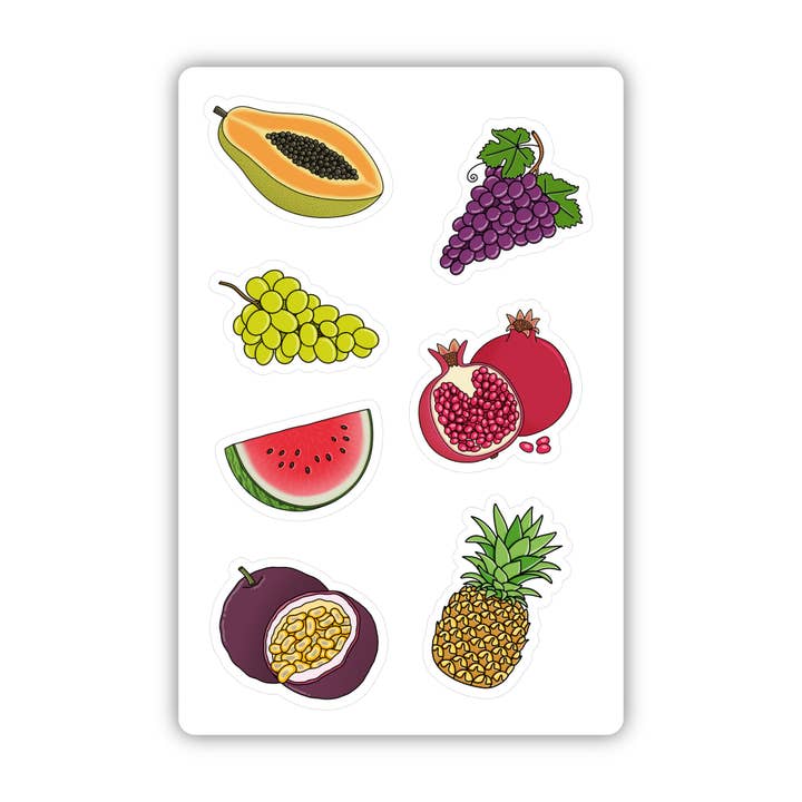 Watermelon & More Fruits Mini Sticker Sheet for wholesale by Big Moods