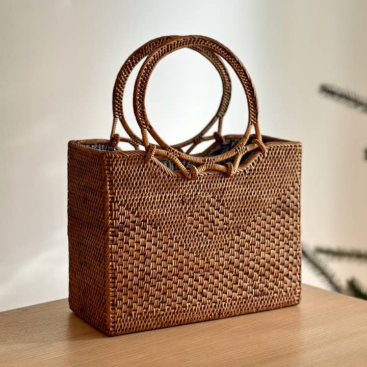 Handtasche aus Rattan Bali - Hailey für den Großhandel von Ganapati