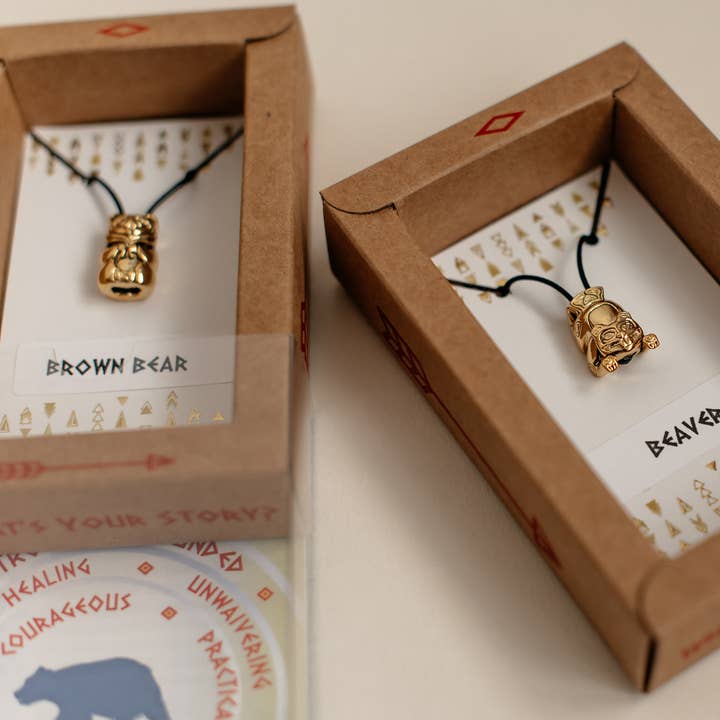 My Totem Tribe - Wholesale Pendant/Charm Necklace - Bear My Totem Tribe Spirit Animal Tribal Bead Necklace