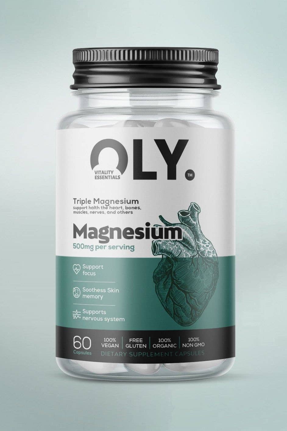 OLY Europe - Wholesale Oral Supplement/Vitamin - Oly - Triple Magnesium, 500mg - 60 vcaps